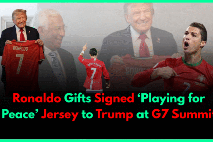 Ronaldo Gifts Signed ‘Playing for Peace’ Jersey to Trump at G7 Summit
