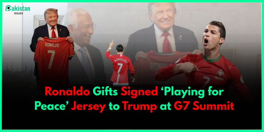 Ronaldo Gifts Signed ‘Playing for Peace’ Jersey to Trump at G7 Summit
